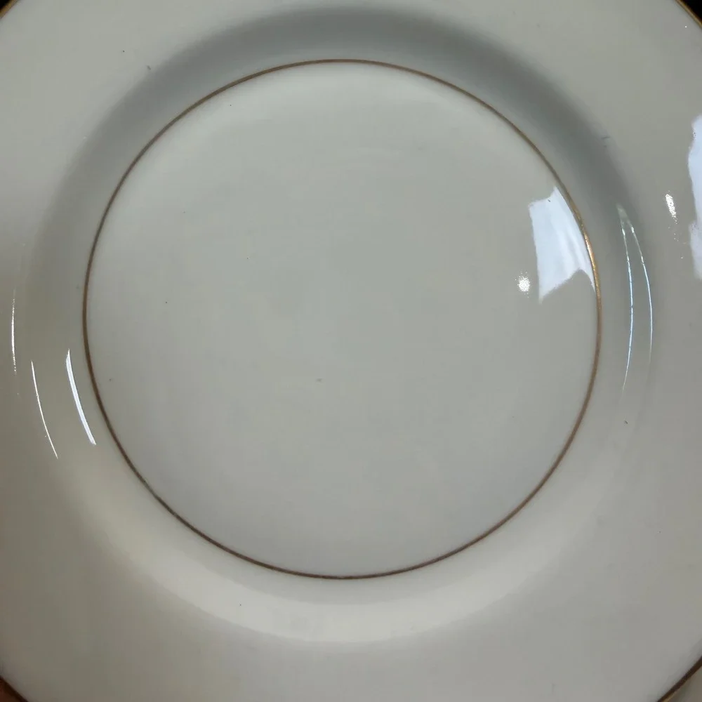 Theodore Haviland Gramercy Bread Plates Set of 7 Gold Trim Porcelain 6.25